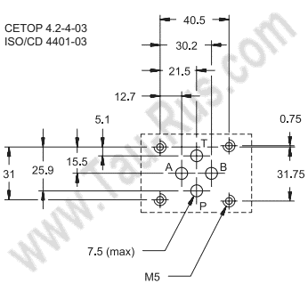 Монтажная поверхность МСD (CETOP-03) Монтажная поверхность МСD (CETOP-03)