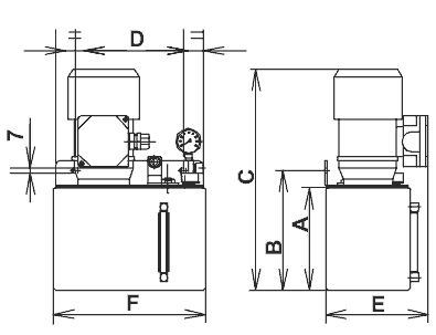 Размеры станции смазочной MPT-200 с металлическим баком