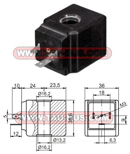 Катушка (соленоид) тип 5 для диаметра 13 мм | Катушка (соленоид) 52A, 52B, 52D, 52E, 52F, 52G, 520, 521, 522