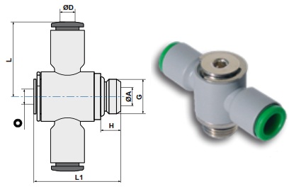 Фитинг цанговый двойной угловой поворотный чертёж, фото