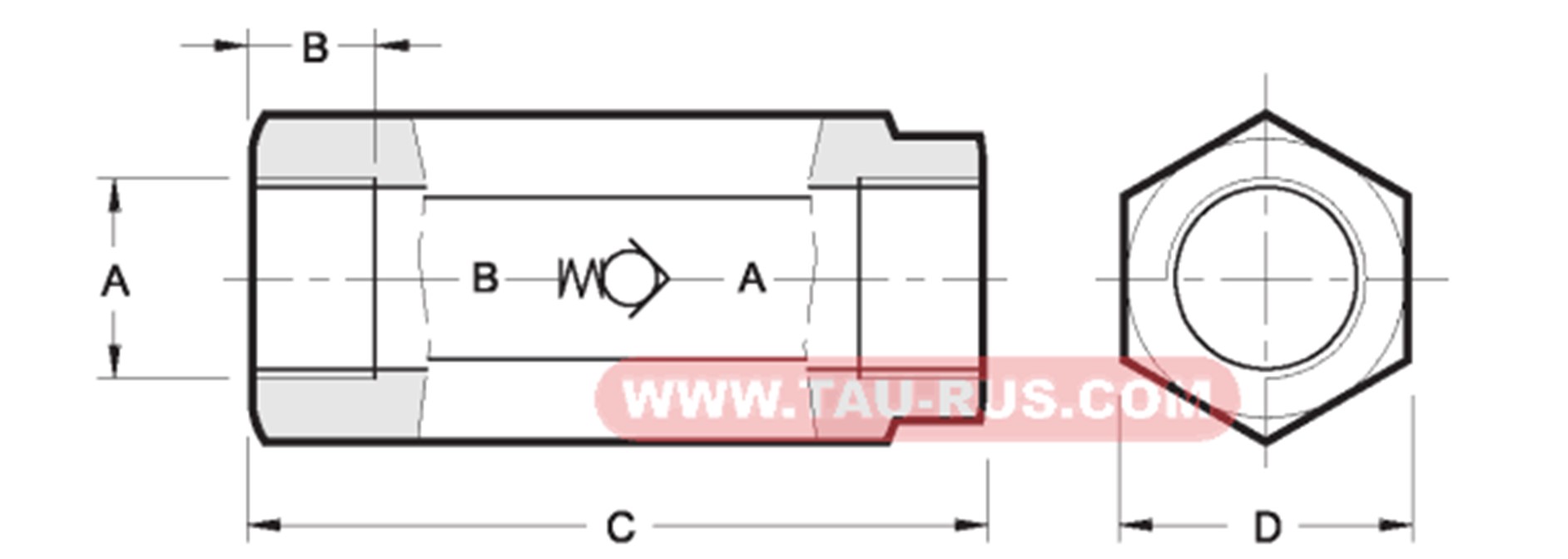 Размеры клапана обратного VD2 (VD3, VD4, VD5, VD6, VD7, VD8, VD9)-W(1, 2, T4, 3, 4) Размеры клапана обратного VD2 (VD3, VD4, VD5, VD6, VD7, VD8, VD9)-W(1, 2, T4, 3, 4)