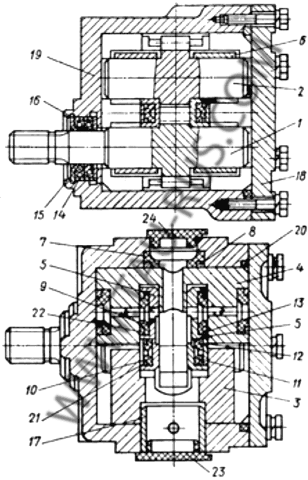 Насос шестеренный НШ32-4, НШ32А-3, НШ32-4Л, НШ32А-3Л описание работы и устройства Насос шестеренный НШ32-4, НШ32А-3, НШ32-4Л, НШ32А-3Л описание работы и устройства