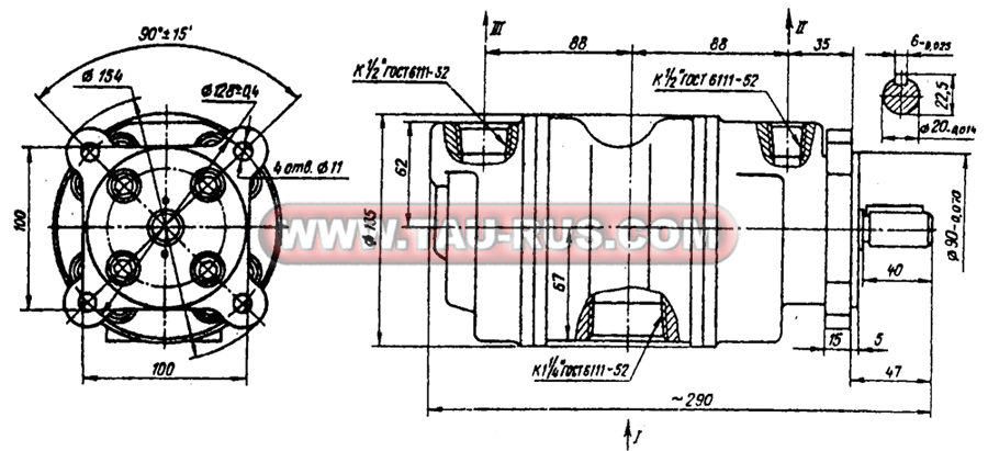 Размеры насосов (5,8,12,18,25,35)БГ12-21(А)М, (5,8,12,18,25,35)БГ12-22(А)М, (5,8,12,18,25,35)БГ12-23(А)М