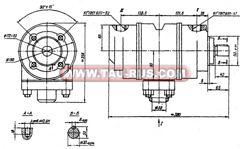 Размеры насосов (габарит 2+2) (50,70,100)БГ12-24(А)М, (50,70,100)БГ12-25АМ