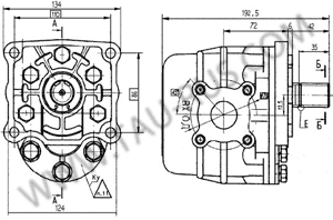 Установочные размеры насосов НШ50У-3, НШ50У-3Л