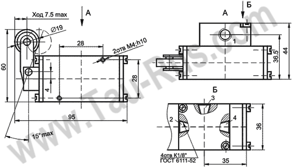 Чертёж пневмораспределителя В79-11А