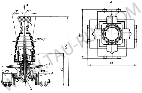 Габаритные размеры Крестовый переключатель ПК12-21-801, ПК12-21-802