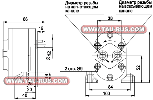 Размеры насосов Г11 (на лапах) Размеры насосов Г11 (на лапах)