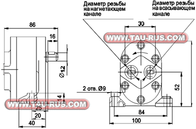 Размеры насосов Г11 (на лапах) Размеры насосов Г11 (на лапах)