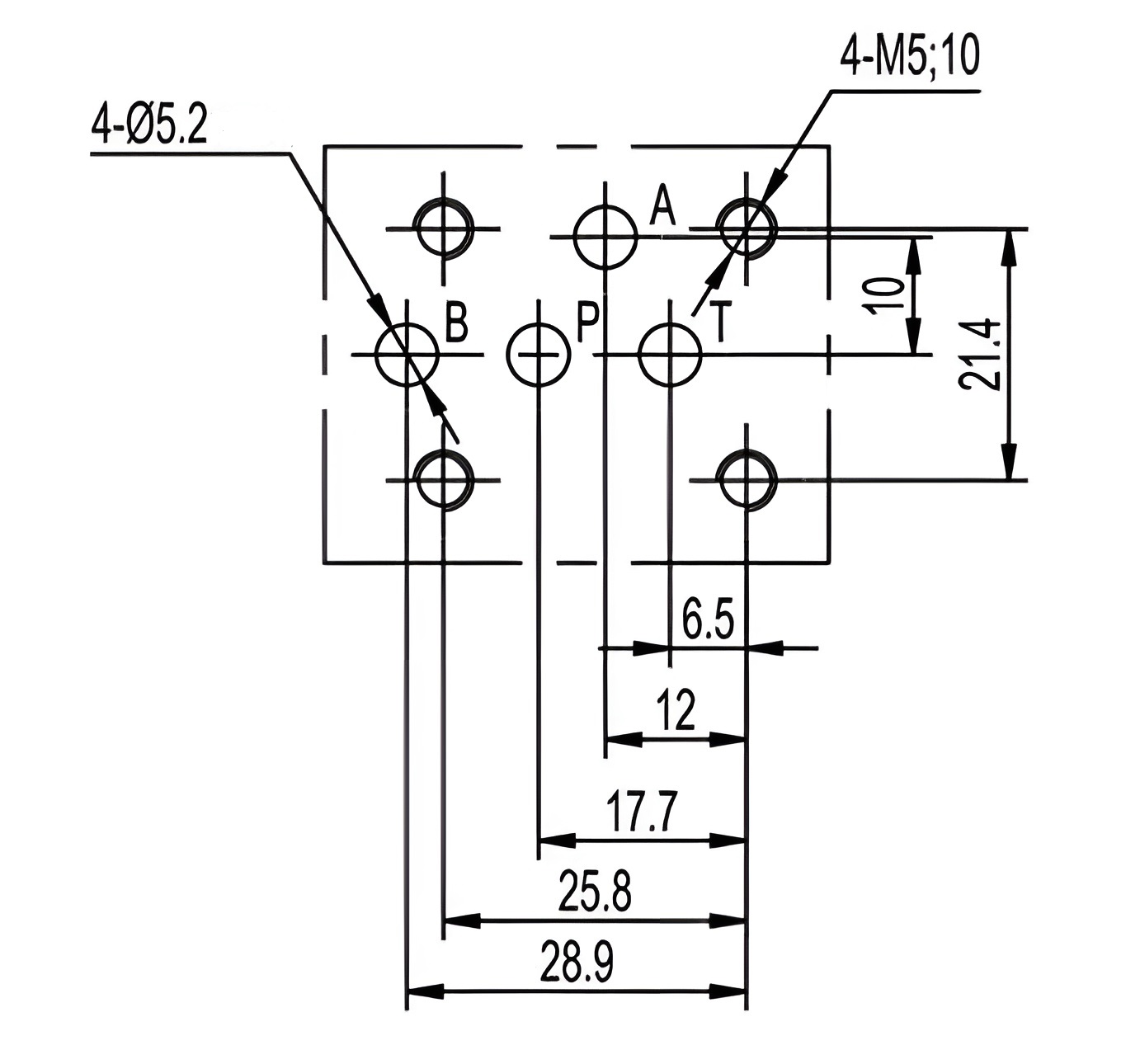 Монтажная поверхность (установочные размеры) ВЕ43.24.Г24